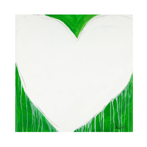 Match Play Love white green art print by Kerri Rosenthal - Unique artwork for living room wall decor