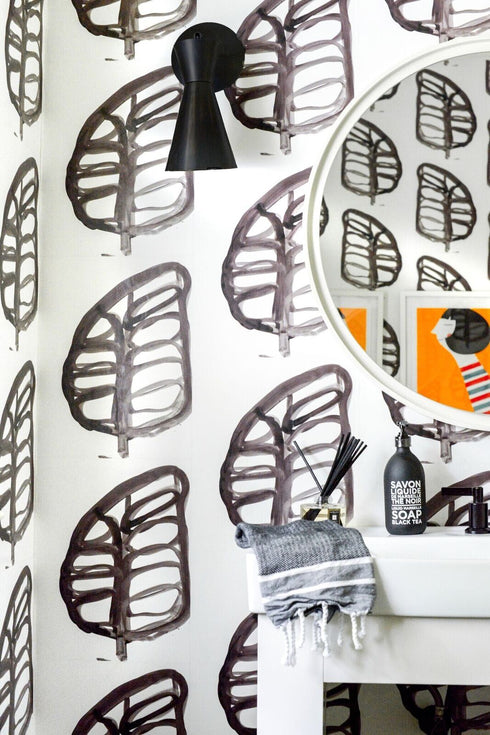 Trendy High quality White ground with black carbon mayflower wallpaper by Kerri Rosenthal - designer wall paper