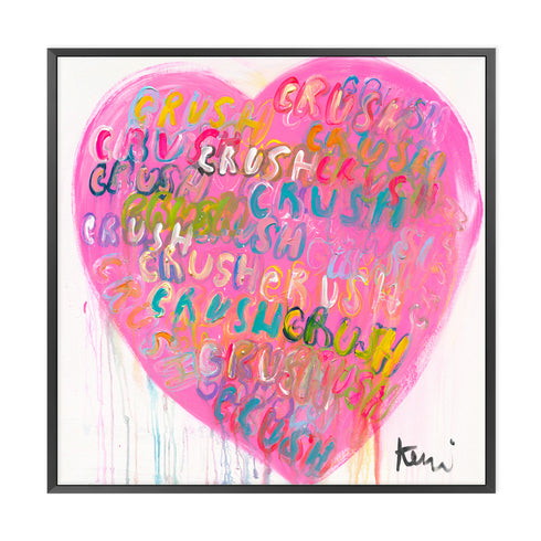 My Crush Pink word art print by Kerri Rosenthal - Unique artwork for living room wall decor
