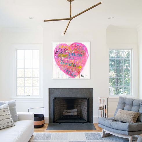 My Crush Pink word art print by Kerri Rosenthal - Unique artwork for living room wall decor