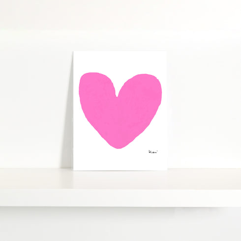 My Heart Pop Pink Mini Art Print - Modern decor wall art sets by Kerri Rosenthal