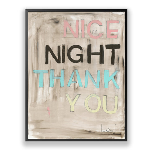 Nice Night Thank You art print by Kerri Rosenthal - Wall Word Art Framed unique artwork for living room wall decor