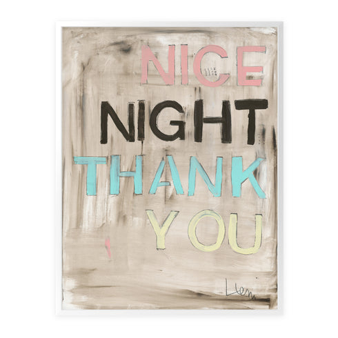 Nice Night Thank You art print by Kerri Rosenthal - Wall Word Art Framed unique artwork for living room wall decor