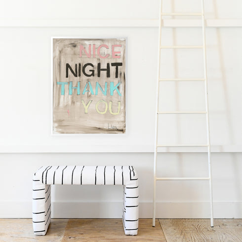 Nice Night Thank You art print by Kerri Rosenthal - Wall Word Art Framed unique artwork for living room wall decor