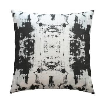 Top Down Carbon black white cotton and oyster linen fabric - Kerri Rosenthal