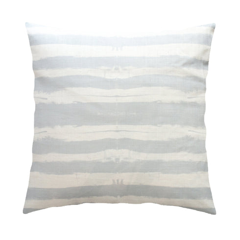 Ships Ahoy Dove grey white stripe cotton and oyster linen fabric - Kerri Rosenthal