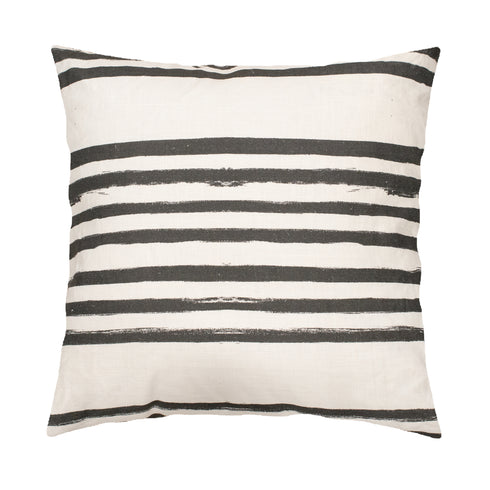 White ground with black carbon Stripe On Stripe throw pillows by Kerri Rosenthal