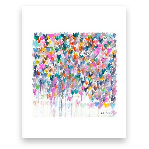 Love Adorned Mini Colorful Heart Art Print - Modern decor wall art sets by Kerri Rosenthal