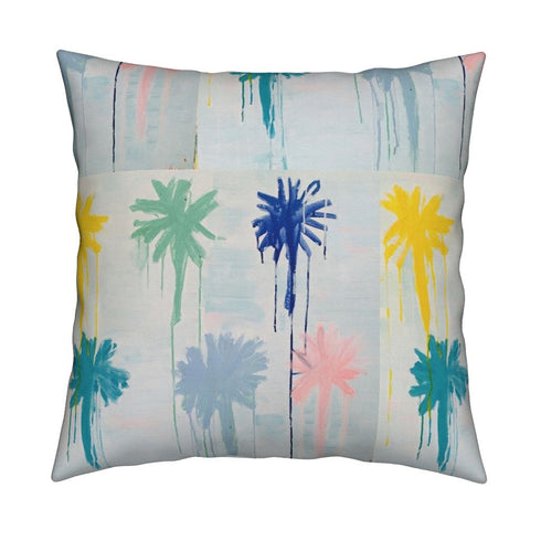 Colorful multi Pom-Poms decorative throw pillows by Kerri Rosenthal