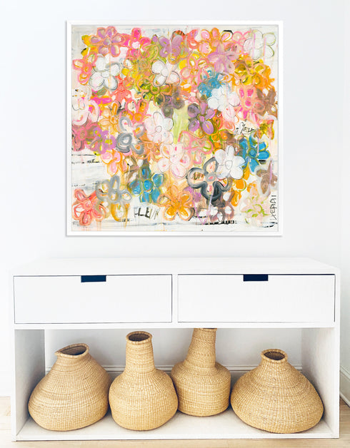 Saturday In The Park colorful art print by Kerri Rosenthal - Unique artwork for living room wall decor