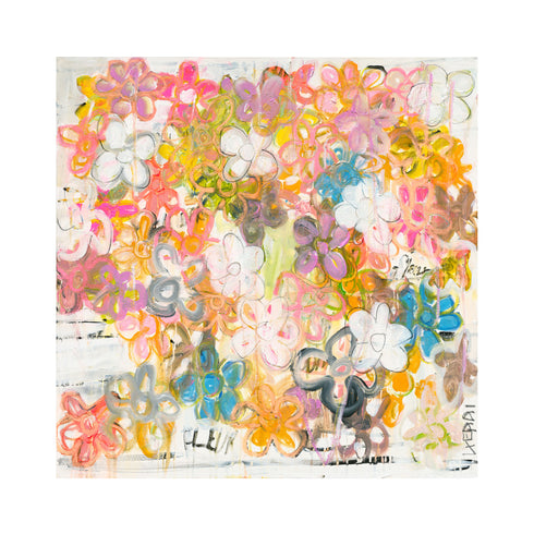 Saturday In The Park colorful art print by Kerri Rosenthal - Unique artwork for living room wall decor