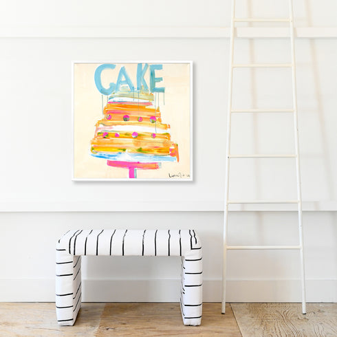 Short Cake colorful art print by Kerri Rosenthal - Unique artwork for living room wall decor