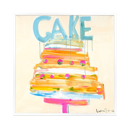 Short Cake colorful art print by Kerri Rosenthal - Unique artwork for living room wall decor