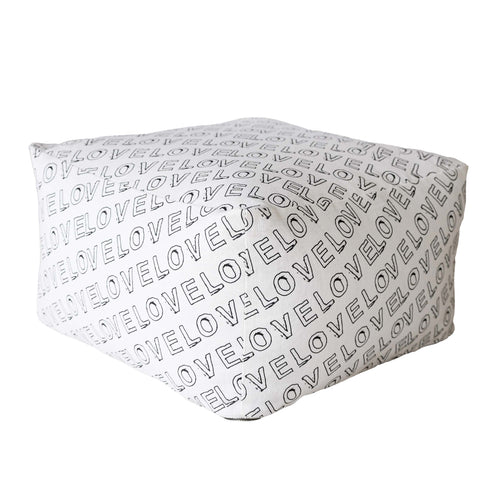 Sketch In Love Floor Block Ottoman, these chunky blocks of coziness that add a great pop of color white black to your home by Kerri Rosenthal