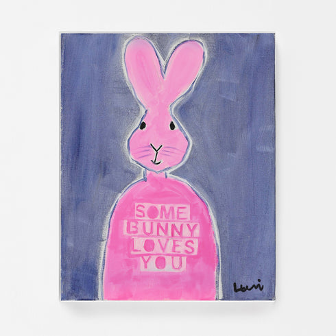 Some Bunny Loves You word art print by Kerri Rosenthal - Unique artwork for living room wall decor