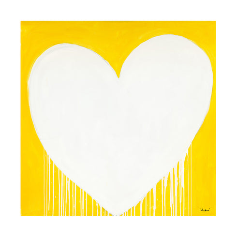 The Sunshine Of My Love yellow white art print by Kerri Rosenthal - Unique artwork for living room wall decor