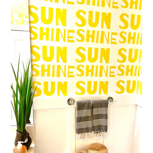 Modern High quality white ground with yellow sunshine wall paper by kerri rosenthal - designer wall paper