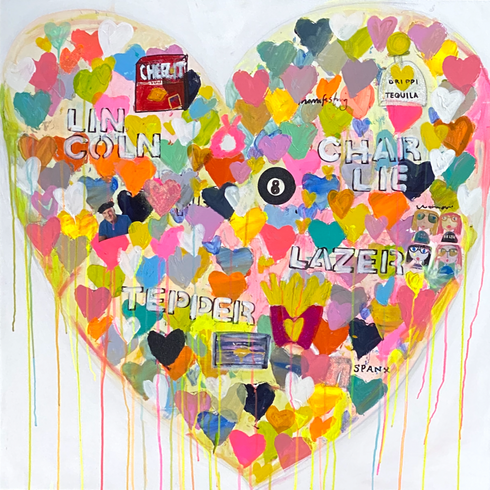 Super Duper Drippy Heart Original Art inspired home interiors for modern living spaces Commission