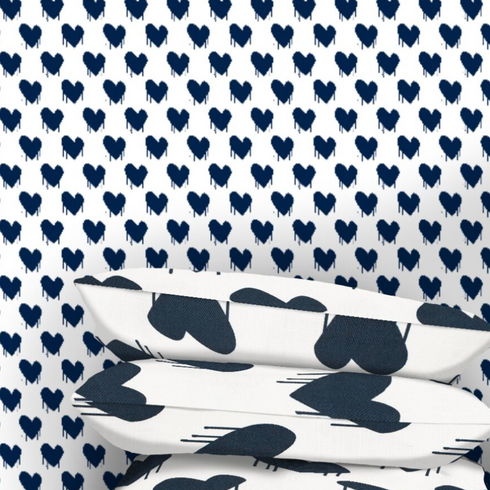 Trendy High quality white ground with Indigo blue sweethearts wallpaper by Kerri Rosenthal - designer wall paper
