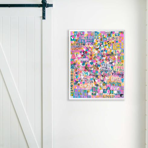 The Most Super Duper Store In The World colorful word art print by Kerri Rosenthal - Unique artwork for living room wall decor