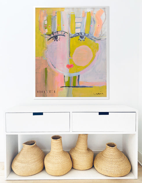 Tiki CiCi colorful art print by Kerri Rosenthal - Unique artwork for living room wall decor