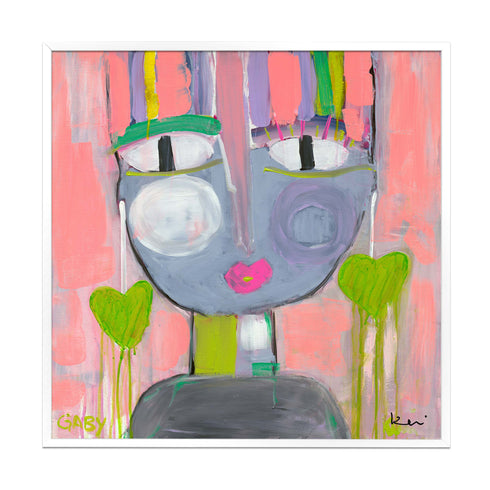 Tiki Gaby colorful art print by Kerri Rosenthal - Unique artwork for living room wall decor