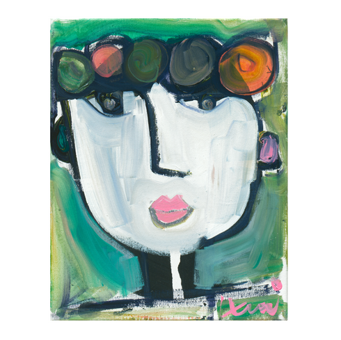 Colorful modern abstract Tiki Tina Art Print Original artwork framed wall decor by Kerri Rosenthal