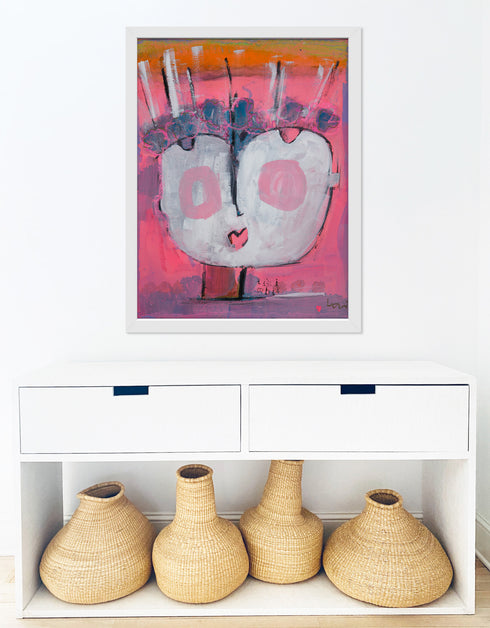 Tiki Whit colorful art print by Kerri Rosenthal - Unique artwork for living room wall decor