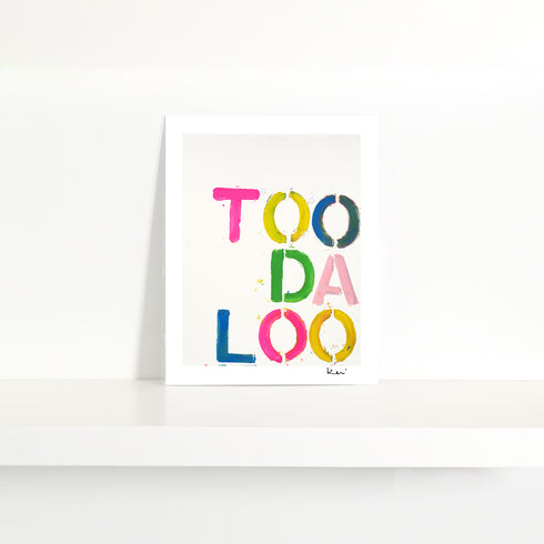 TOO DA LOO Mini Colorful Art Print - Modern decor wall art sets by Kerri Rosenthal