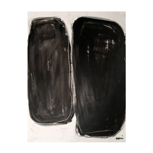 What Did One Coffee Bean Say To The Other black art print by Kerri Rosenthal - Unique artwork for living room wall decor