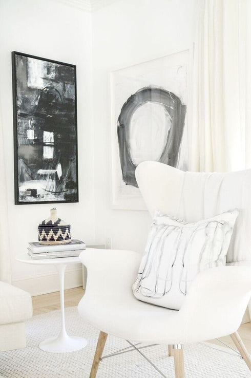 Indigo blue Me + You decorative throw pillows by Kerri Rosenthal