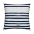 Stripe on stripe midnight blue cotton and oyster linen fabric - Kerri Rosenthal