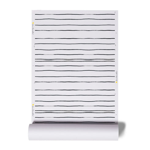 Mr. Sharpie Carbon wallpaper black & white irregular stripe - interior designer home wall paper Kerri Rosenthal