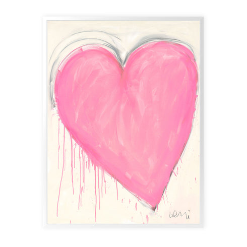 Pink Don’t Mess With My Heart Art Print by Kerri Rosenthal - Unique artwork for living room decor