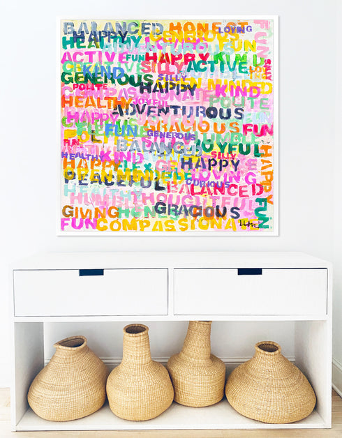 Word Of The Day colorful word art print by Kerri Rosenthal - Unique Artwork for living room wall decor