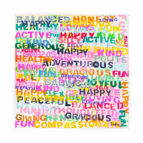 Word Of The Day colorful word art print by Kerri Rosenthal - Unique Artwork for living room wall decor