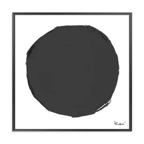 Yang Carbon black white art print by Kerri Rosenthal - Unique artwork for living room wall decor
