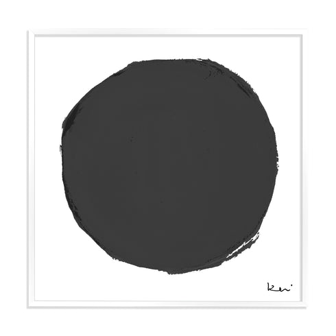 Yang Carbon black white art print by Kerri Rosenthal - Unique artwork for living room wall decor