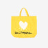 Yellow drippy heart tote bag 100% cotton - Cute designer totes by Kerri Rosenthal