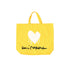 Yellow drippy heart tote bag 100% cotton - Cute designer totes by Kerri Rosenthal