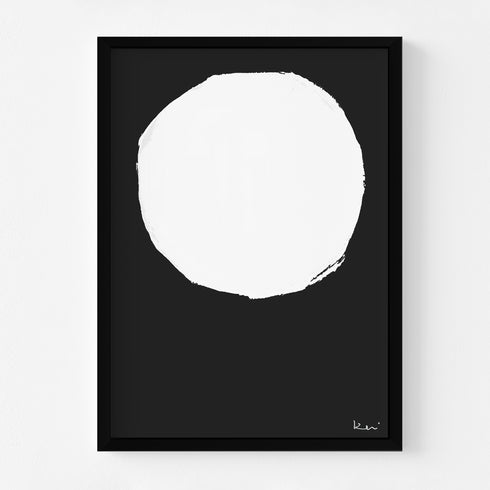 Yin Vertical black white art print by Kerri Rosenthal - Unique artwork for living room wall decor