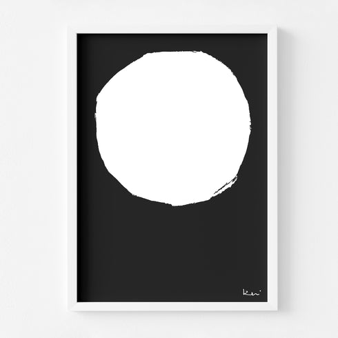 Yin Vertical black white art print by Kerri Rosenthal - Unique artwork for living room wall decor