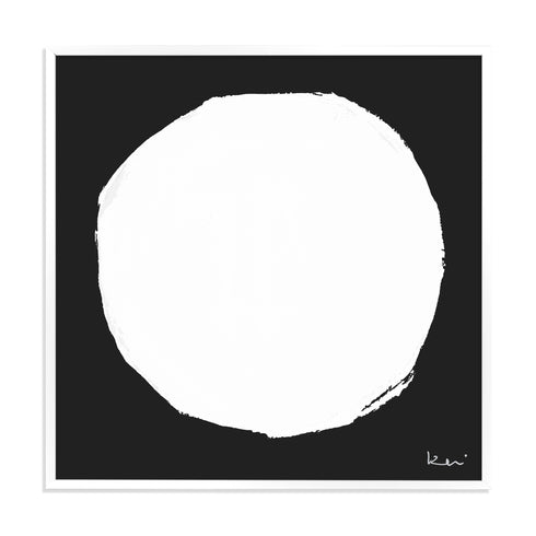 Yin black white art print by Kerri Rosenthal - Unique artwork for living room wall decor