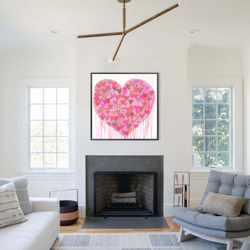 You Are Super Duper pink word art print by Kerri Rosenthal - Unique artwork for living room wall decor