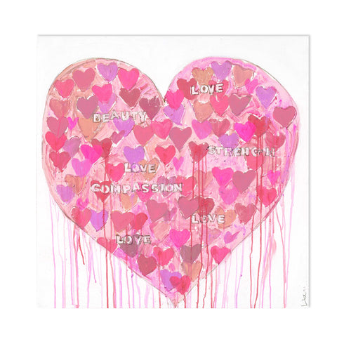 You Are Super Duper pink word art print by Kerri Rosenthal - Unique artwork for living room wall decor