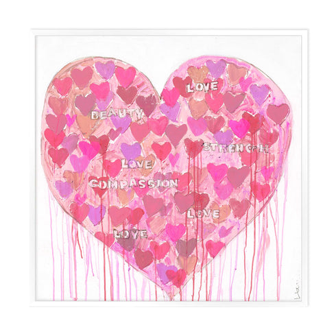 You Are Super Duper pink word art print by Kerri Rosenthal - Unique artwork for living room wall decor