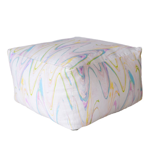 Colorful Zig Zag Pink Floor Block Ottoman, these chunky blocks of coziness that add a great pop of color to your home by Kerri Rosenthal