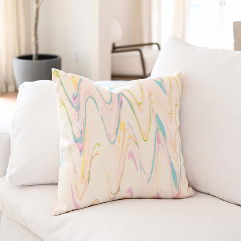 Pink Zig Zag cute decorative throw pillows by Kerri Rosenthal