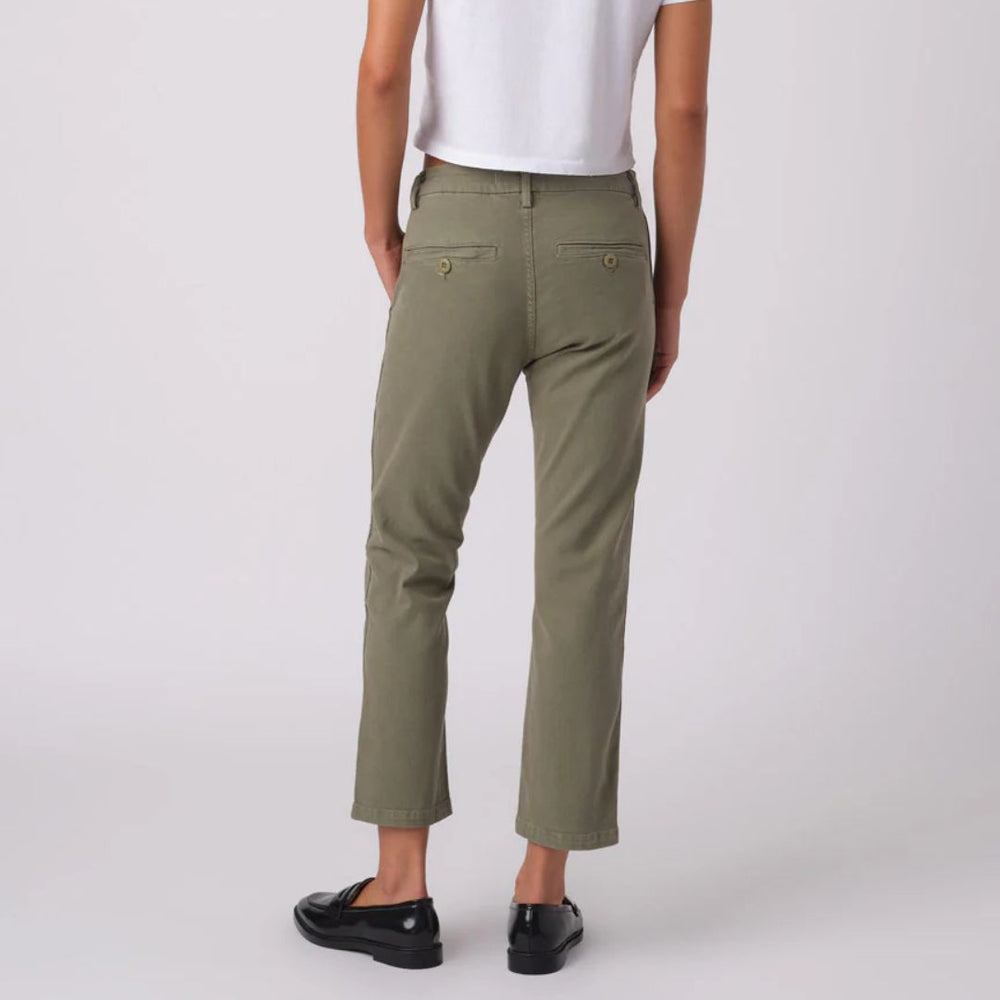 Surplus Olive Green Easy Trouser crop straight leg pant zip fly 100% Cotton Made in USA