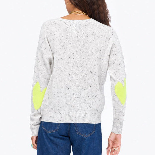 Frenchie Featherweight Cashmere Patch Sweater